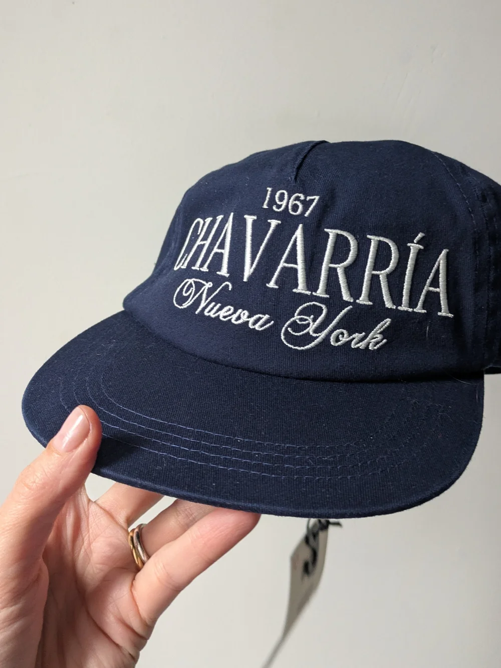 NWT WILLY CHAVARRIA Zara Navy and White Baseball Cap with Embroidered Labels - Picture 5 of 12